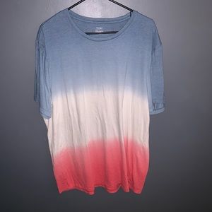 Short Sleeve Shirt - Red, White & Blue Ombré 2X